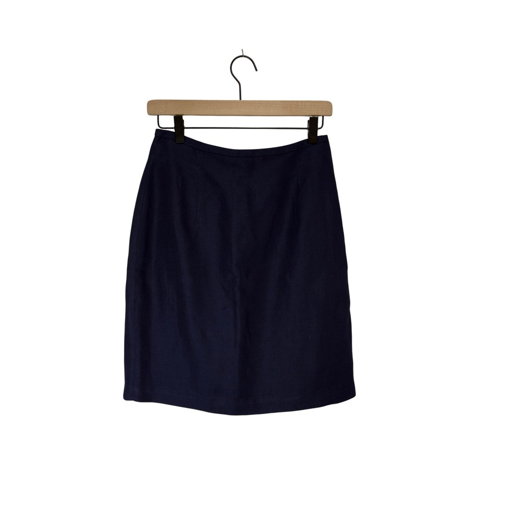 The Limited Linen Blend Pencil Skirt | Navy Blue Office Core Career‎ Wear